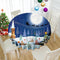 VVA Round Christmas Tablecloth - Winter Snowman Xmas Tree Santa Sleigh Moon Present Snow Stars Holiday Round Tablecloth Blue Tablecloths for Famil...