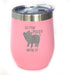 Bevvee Gettin Piggy - Wine Tumbler Glass with Sliding Lid - Stainless Steel Insulated Mug - Cute Pig Decor Gifts - Pink...