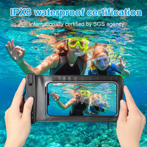 2 Pack Waterproof Phone Pouch - Large Water Proof Phone Pouch iPhone 15/14/13/12 Pro Max XS Samsung, up to 8.8", IPX8 Cellphone Dry Bag Beach Esse...