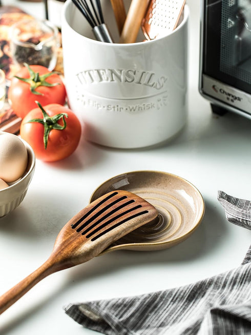 Spoon Holder, Porcelain Cooking Spoon Rest for Stove Top, Large Utensil Rest for Spoons, Ladles, Tongs, Spatula or Kitchen Counter Farmhouse Cooki...