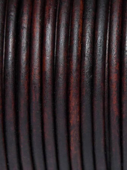 Round Leather String Cord 4mm Distressed Light Brown 11 Yards...