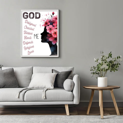 Posterizer 1 pcs-God loves me- spiritual wall decor-Afro-American Art Collection-Religious Posters-Gifts for Christians-Decor for Home & Office- U...