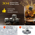 Kollea Fathers Day Whiskey Stones, 8 Packs Stainless Steel Whiskey Chilling Rocks, Reusable Ice Cube for Drinking, Cool Birthday Gift for Men Dad,...