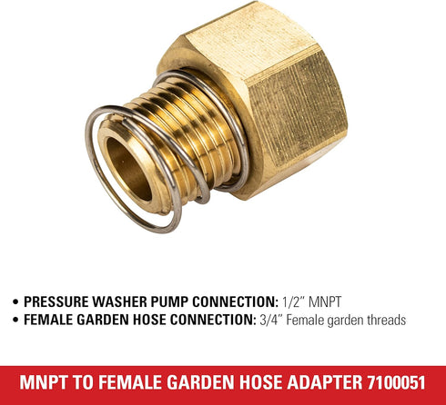 Simpson Cleaning 7100051 Replacement 3/4-Inch Female Garden Hose for Pressure Washer Pumps, 1/2-Inch MNPT, Gold...