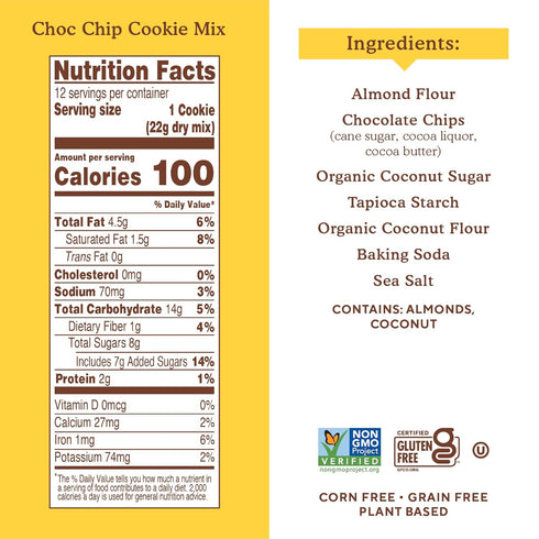 Simple Mills Almond Flour Baking Mix, Chocolate Chip Cookie Dough Mix - Gluten Free, Plant Based, 9.4 Ounce (Pack of 1)...