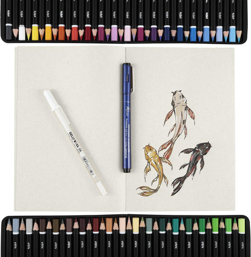 SoHo Urban Artist Open Bound Sketch Pads - Open Coptic Bound Sketch Pads for Drawing, Calligraphy, Any Dry Media, & More! - [White - 5.6x8.26" - S...