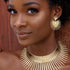 YADOCA African Collar Choker Necklace Earrings Set for Women Gold Statement Tooth Shape Tribal African Jewelry...