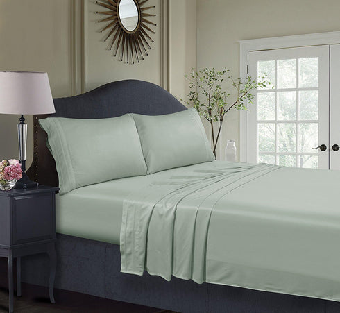 Tribeca Living BAMB300PCKIST 300 TC Rayon from Bamboo Pillow Pair, King, Steel Grey...