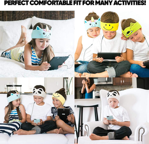 CozyPhones Over The Ear Headband Headphones - Kids Headphones Volume Limited with Thin Speakers & Super Soft Fleece Headband - Purple Frog......
