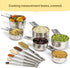 Simply Gourmet Measuring Cups and Spoons Set of 12, 304 Premium Stainless Steel, Stackable Cups Long Handle Spoons Fits Narrow Jars, Kitchen Gadge...
