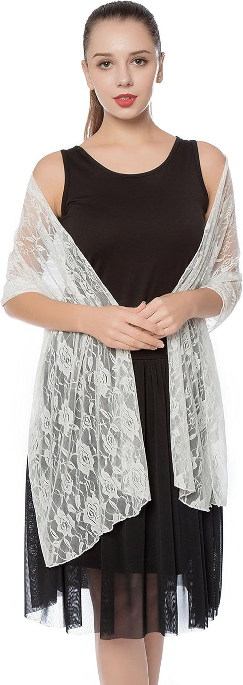 Women’s Lace Shawls and Wraps for Formal Evening Party Dress,Bride Bridesmaid Shawl Veil for wedding...