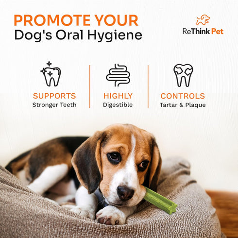 Vegan Dental Sticks for Pets - All Natural Dental Chews for Dogs - 7pc Dog Breath Treats...