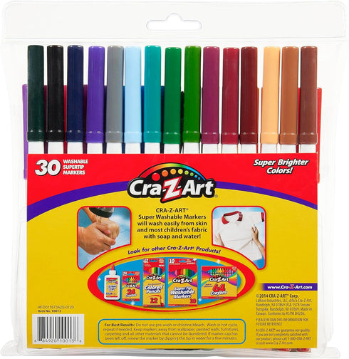 Cra-Z-Art Washable Super Tip Markers, 30 Count...