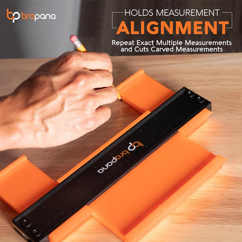 Ultimate 10 Inch Contour Gauge Tool - Easily Replicate Odd Shapes with Metal Locking Mechanism for Precise Accuracy and Adjustable Tightness - Ide...