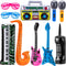 10 Pack Inflatable Rock Star Toy Set,Inflatable Instruments Party Props,Inflatable Guitar Boom Box Keyboard Piano Saxophone Party Favors for Theme...