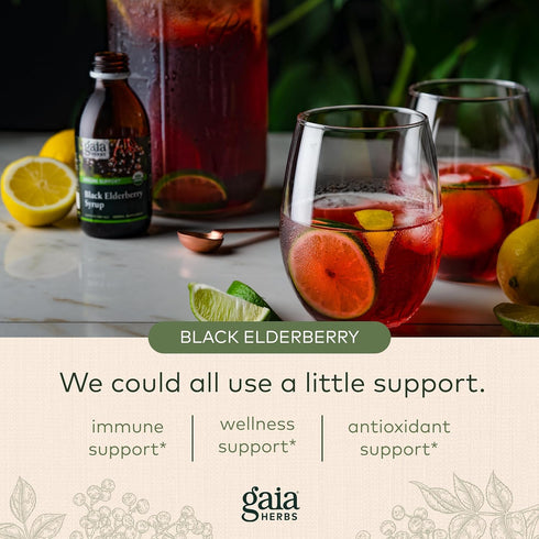 Gaia Herbs Black Elderberry(Sambucus Nigra) Syrup-Immune Support Supplement-Made with Organic Black Elderberries for Immune System Support-USDA Ce...
