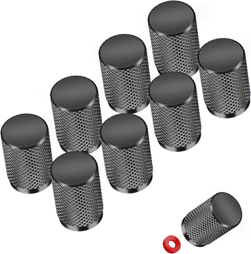 Gun Gray Tire Valve Stem Covers Aluminum Car Tire Caps Precision CNC Machined Premium Wheel Rim Air Valve Stem Caps Universal fit Car SUV Truck Mo...