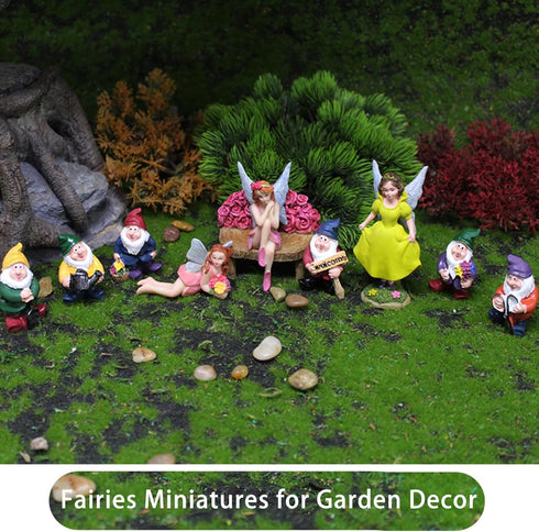 Fairy Garden Accessories - Mini Fairy Figurines with Flower Chair, Fairy Toys Gifts for Girls, Fairies Miniatures for Fairy Garden Decor, Fairy Bi...