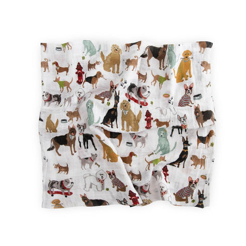 Little Unicorn – Woof Cotton Muslin Swaddle Blanket | Single | 100% Cotton | Super Soft | Newborns and Infants | Large 47” x 47” | Machine Washabl...