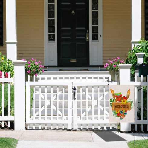 Tiki Bar Garden Flag 12.5×18'' Hawaiian Luau Party Yard Welcome Sign Summer Tropical Pool Beach Party Decoration Outdoor Outside Home House Flag...