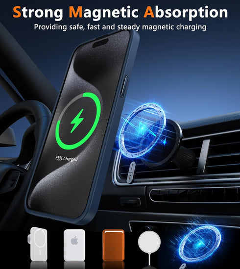 FNTCASE for iPhone 15 Pro-Max Case: Strong Magnetic Phone Case with Screen Protector | Camera Protector Translucent Matte Slim Shockproof Military...