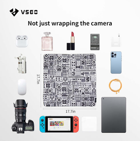 VSGO Camera Protective Wrap,Anti-scratch Lens Camera Wrap,Flexible DSLR Wrapping Cloth,Magic Self-Adhesive Cloth for DSLR/Camera & Lens/Phone/Acce...