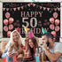 Trgowaul 50th Birthday Decorations for Women - Rose Gold 50th Birthday Banner Backdrop 50th Birthday Party Suppiles Photography Supplies Backgroun...