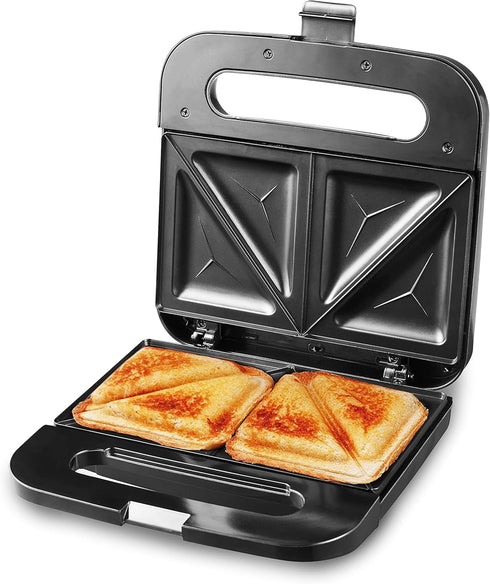 Elite Gourmet ESM2207SS# Stainless Steel Sandwich Panini Maker Grilled Cheese Machine Tuna Melt Omelets Non-stick Cooking Surface, 2 Slice, 750 Wa...