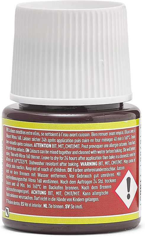 Pebeo Vitrea 160, Glossy Glass Paint, 45 ml Bottle - Indian Red...