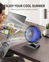 USB Desk Fan, Mini Fan but Powerful, Portable USB Fan with 3 Speeds, Quiet Table Personal Fan, 360°Rotate Coolness, Small Table Fan for Home,Offic...
