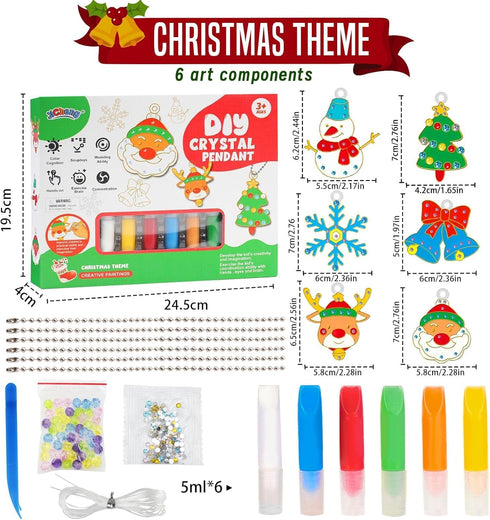 HBYDO Acrylic Paint Set,21 DIY Crystal Paint Arts and Crafts Set Painting Supplies Set with Portable Gift Packaging,DIY Pendant for Artists,Studen...