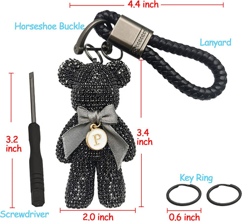 Cute Teddy Bear Keychain, Car Key Chain Accessories Decorations Pendants,Best Fashion Gift For Women-Kid-Friend....