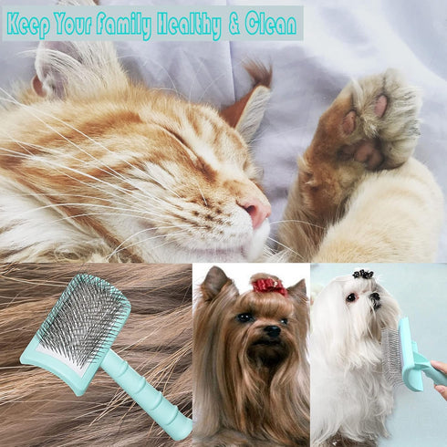 Large Slicker Brush for Dogs,Cats,Extra Long Pin Shedding Brush for Long Haired Dog,Cat, Pet Grooming Wire Brush for Thick Undercoat Curly Hair,25...