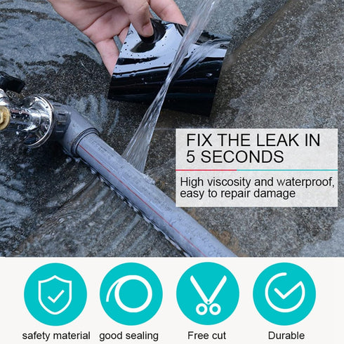 Flexible Rubberized Waterproof Tape, 4 in x 5 ft Patch & Seal Tape for Leaks, Working Underwater, Indoor Outdoor Use - Home RV Roof Plumbing and P...