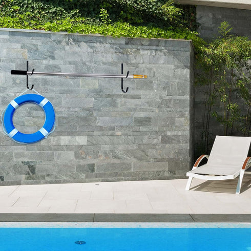 Pool Pole Hanger for Fence?2 Pack? Black Pool Equipment Hooks Heavy Duty Pool Tool Organizer for Telescopic Poles, Skimmers, Leaf Rakes,Pool Hose,...