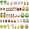 JJG 48pcs Gold Plated Enamel Cherry Lemon Drinks Dainty Dangle Fruits Charms Pendant for Earrings Jewelry Making Necklace Bracelet Craft Findings...