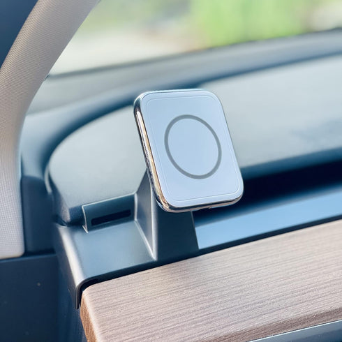 Aporia - MagSafe Tesla for iPhone +12 | Compatible for Tesla 3 & Y +2021 Compatible for MagSafe | 15W Fast Charging Magnetic Wireless Holder on Ai...