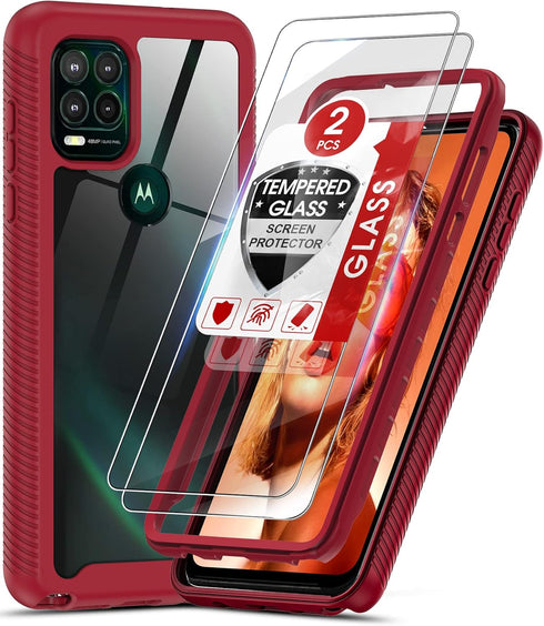 LeYi for Moto G Stylus 5G Case (Not Fit 2022 Version), Motorola G Stylus 5G 2021 Case with 2 Glass Screen Protector, Full-Body Shockproof Bumper R...