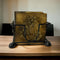 Wooden Tea Coffee Coasters Black Iron Metal Holder Storage-Centerpiece for Table-Home and Office Decor-Perfect, TW002, Brown...