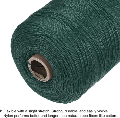 MECCANIXITY Twisted Mason Line Nylon Twine String Cord Dark Green 600M/656 Yard 1MM Dia for Netting, Landscaping, Home Improvement, DIY Projects, ...