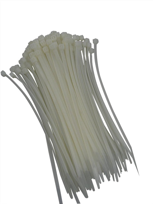 QualGear CT4-W-100-P Self-Locking Cable Ties, 8-Inch, White 100/Poly Bag...