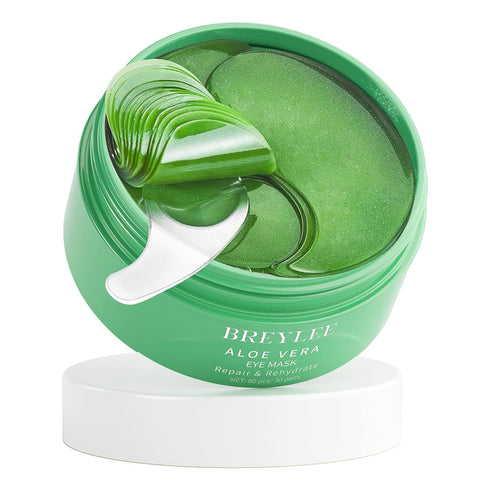 BREYLEE Aloe Vera Eye Mask– 60 Pcs - Puffy Eyes and Dark Circles Treatments – Look Younger and Reduce Wrinkles and Fine Lines Undereye, Improve an...