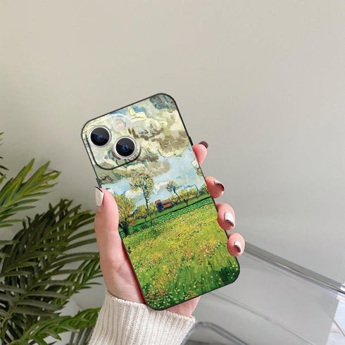 Compatable with iPhone 13 Mini Phone Case,Van Gogh Landscape Under A Stormy/Turbulent Sky Aesthetic Case,Slim Anti Drop Bumper Protective Waterpro...