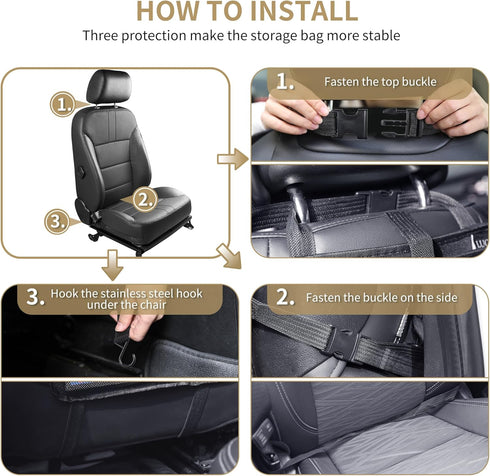 LUCMO Car Backseat Organizer with Touch Screen Tablet Holder,9 Storage Pockets Car Storage Organizer,Car Seat Back Protectors Kick Mats Travel Acc...