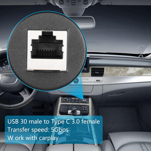 SinLoon RJ45 Panel Flush Mount Cable 3FT RJ45 Male to Female Car Flush Mount Cable Cat6A Cable for Car Truck Boat Motorcycle Dashboard Computer et...