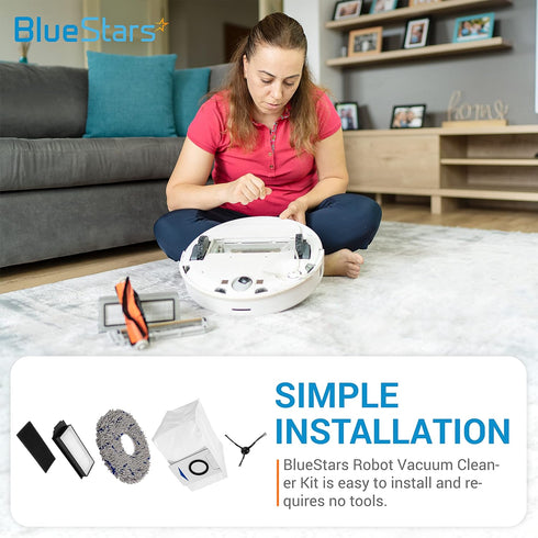 BlueStars Durable Replacement Accessories Parts Kit Fit Compatible with ECOVACS DEEBOT X1 Omni/ X1TURBO/ X1 Plus Robot Vacuum Cleaners (4 x mop pa...