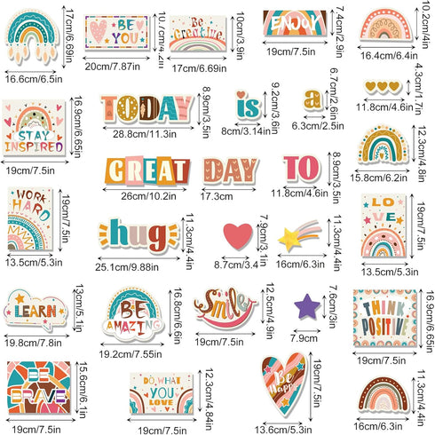 Boho Rainbow Classroom Decor Rainbow Bulletin Board Set Rainbow Clouds Star Heart Bulletin Board Boho Birthday Party Cutouts Motivational Rainbow ...