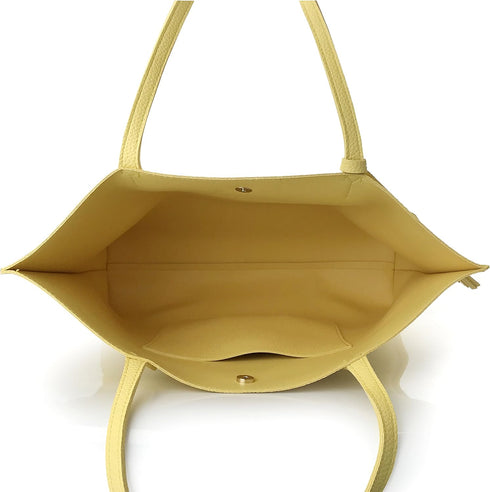 Minimalist Clean Cut Pebbled Faux Leather Tote Womens Shoulder Handbag...