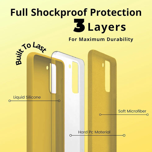 S21 Plus Phone Case | 3 Layers Extra Slim Premium Liquid Silicone with Microfiber Cloth and PC Material. Shockproof with Soft Edges and Hard Back....