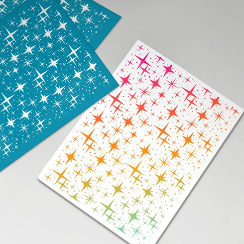 OLYCRAFT 4x5 Inch Clay Stencils Star Pattern Silk Screen for Polymer Clay Small Star Silk Screen Stencils Mesh Transfer Stencils Star Theme Mesh S...